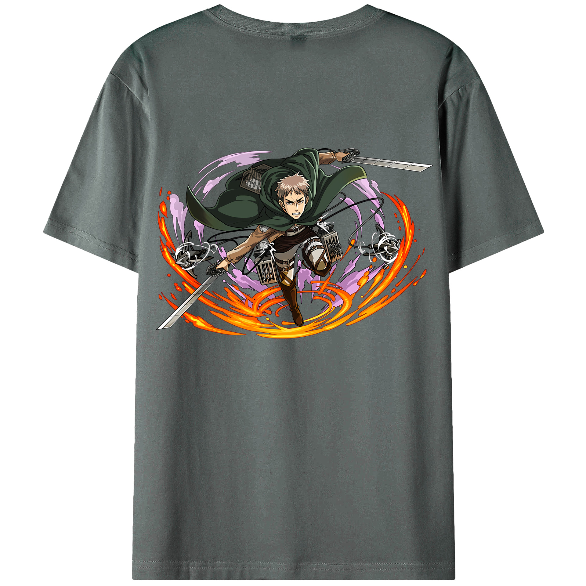 （画像用） 進撃の巨人 ジャン・キルシュタイン Attack on Titan Jean Kirstein 綿100％ メンズ半袖Tシャツ（バックプリント） 通気性
